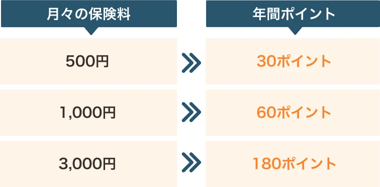 月々の保険料と年間ポイント